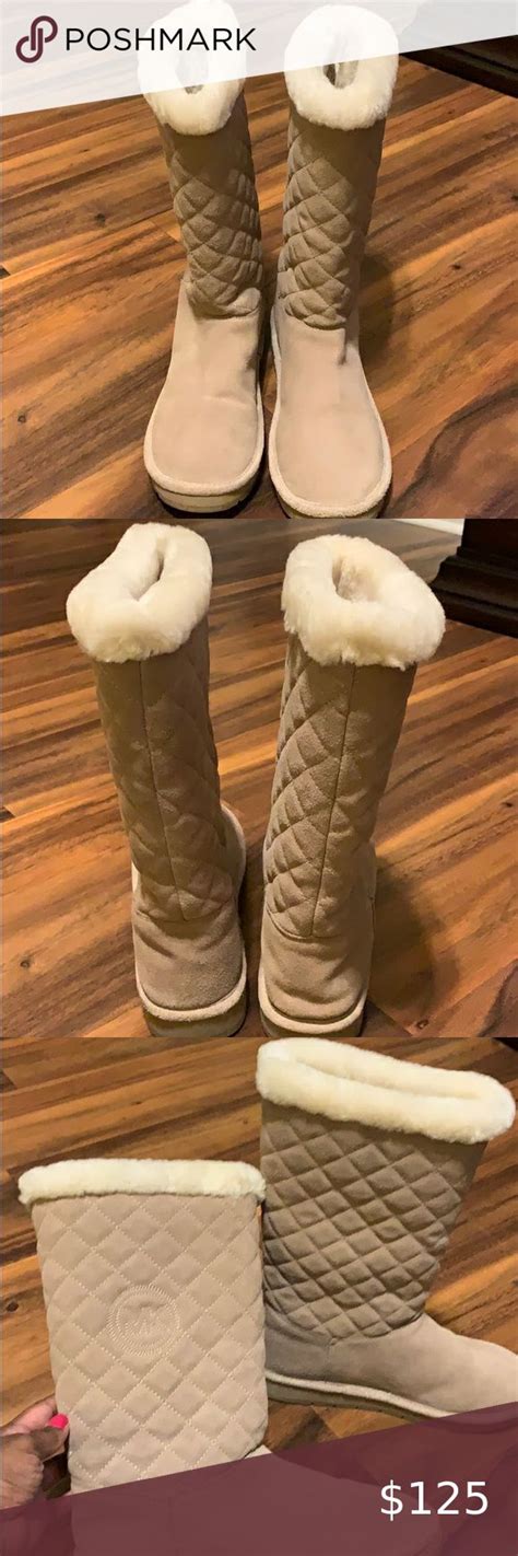 michael michael kors sandy quilted women|Michael Kors Beige Sandy Color Quilted Boot Women's Size US 8.